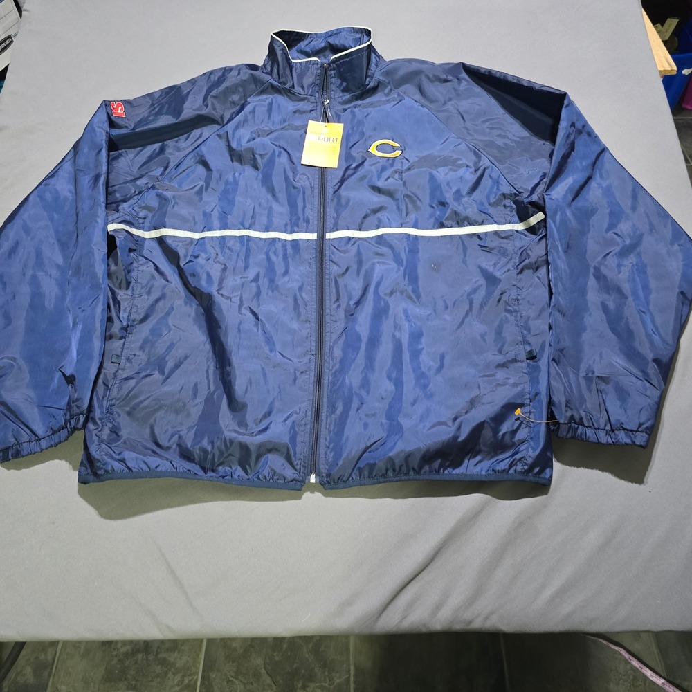Dunbrooke Windbreaker Jacket Mens 2XL Navy Blue Full Zip chicago bears Sporty
